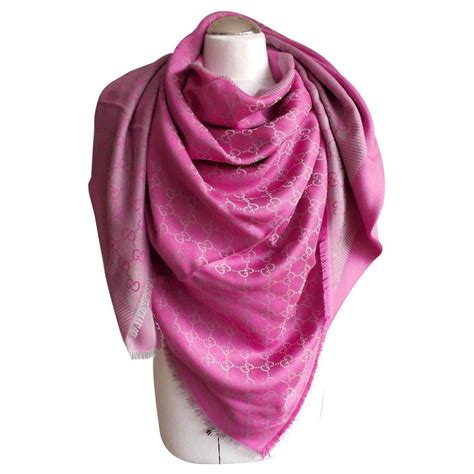 pink silk gucci scarf|nwt authentic Gucci silk scarf.